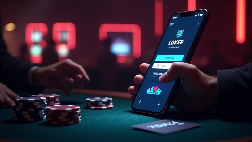 Player entering a promo code beside casino chips in a dark setting