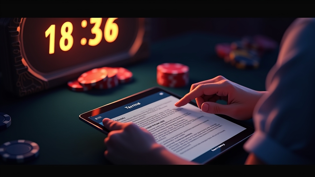 Countdown timer and bonus terms in a dark casino atmosphere